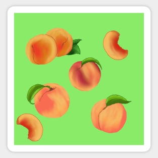 Peaches Pattern Green Sticker